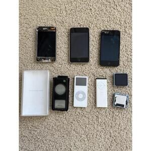 Apple iPod Lot (Touch/Shuffle + Accessories) Apple Remote - For Parts Untested